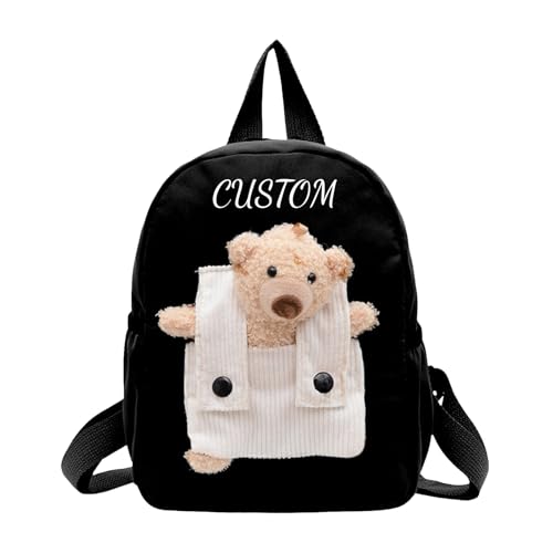 Genérico Mochila personalizada infantil para meninas/crianças mochila escolar com nome bordado com urso desmontável mochila impermeável ajustável para colégio presentes bebé de berçário e primária
