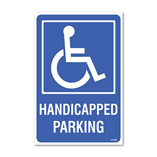 Panneau stationnement handicapé autocollant et imperméable avec protection UV pour extérieur