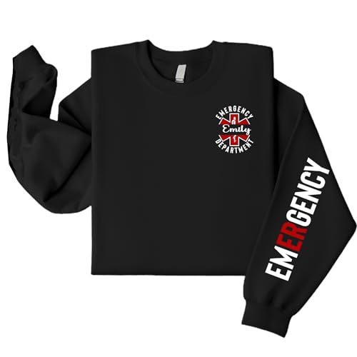 Custom ER Sweatshirt, Emergency Department Shirt, ER Sweater, Personalized ED Nurse Sweater, Emergency Room Tech Gift, Er Nurse Valentine's Day