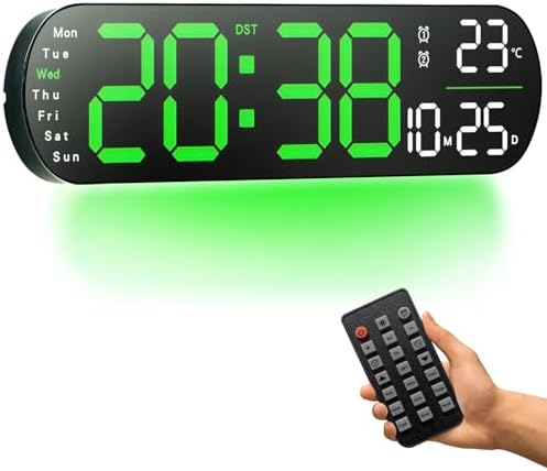 ORIA Sveglia Digitale, Orologio Da Comodino A LED [Display LED Grande Da 10''], Orologi Da - Foto 9