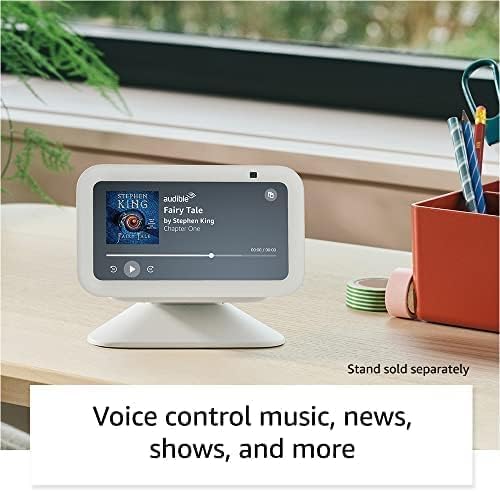 Echo Show 5 (newest model), Glacier White, bundle with Alexa Emergency Assist (monthly auto-renewal subscription)