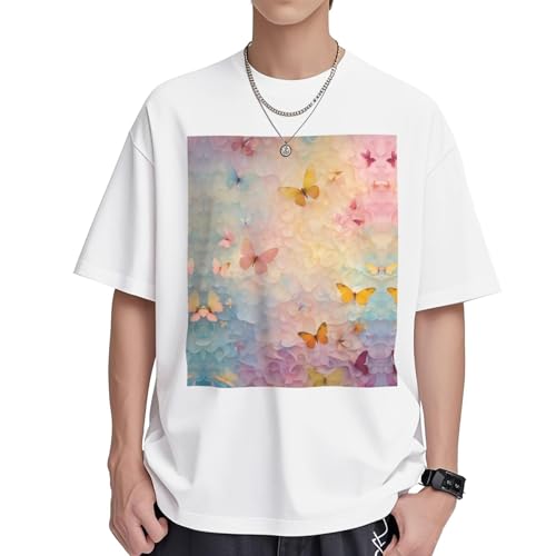 T-shirt papillon femme manches courtes col rond coton décontracté tendance