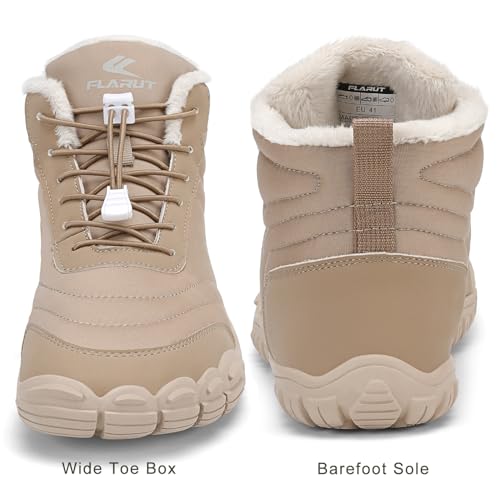 FLARUT Mens Womens Barefoot Snow Boots Winter Warm Shoes Fur Lined Wide Toe Box Zero Drop Ankle Sneakers4