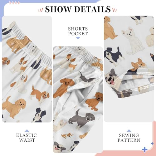 Pajama Bottoms, Cartoon Style Puppy Pajamas Pant Lounge Wear Sleep Long Pants Casual Sleepwear Pjs4