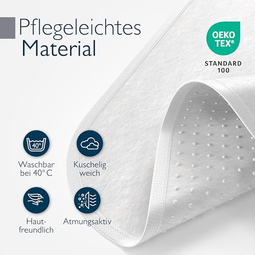 Beautissu Matratzenunterlage mit Noppen 140x200 cm BEAUTECT - Matratzenschoner Boxspringbett rutschfest Lattenrostauflage, Antirutschmatte Matratzen Unterlage - Lattenrostschoner mit Oeko-Tex Siegel