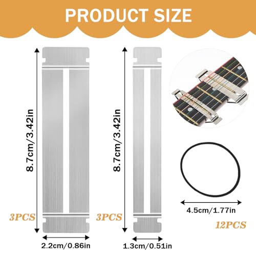 Guitar Fingerboard Guards Stainless Steel Bass Guitar Fingerboard Guards Fretboard Protector Luthier Tool Guitar Fret Tools for Dressing and Polishing Frets Set of 3