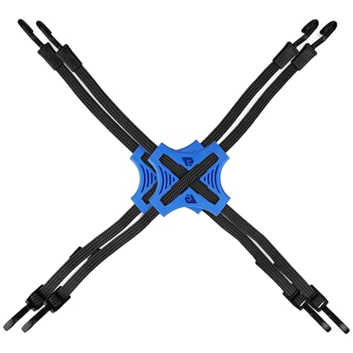 STAPLL Tack Strap – 4-Way Flat Bungee Cord with Rubber Pad Grip, Non-Slip Tie Down Straps for...