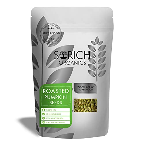 Image of Sorich Organics Roasted Pumpkin Seeds| Healthy Salted Indian Snack | High Protein & Fiber, Natural & Organics Roasted Pumpkin Seeds | Heart Healthy Superfood| 100 gm