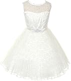 AkiDress Floral Pattern Lace Flower Girl Dress for Little Girl