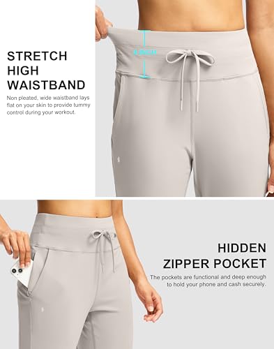 Image of Soothfeel Womens Joggers with Zipper Pockets High Waisted Sweatpants Athletic Leggings Pants for Workout Running Yoga