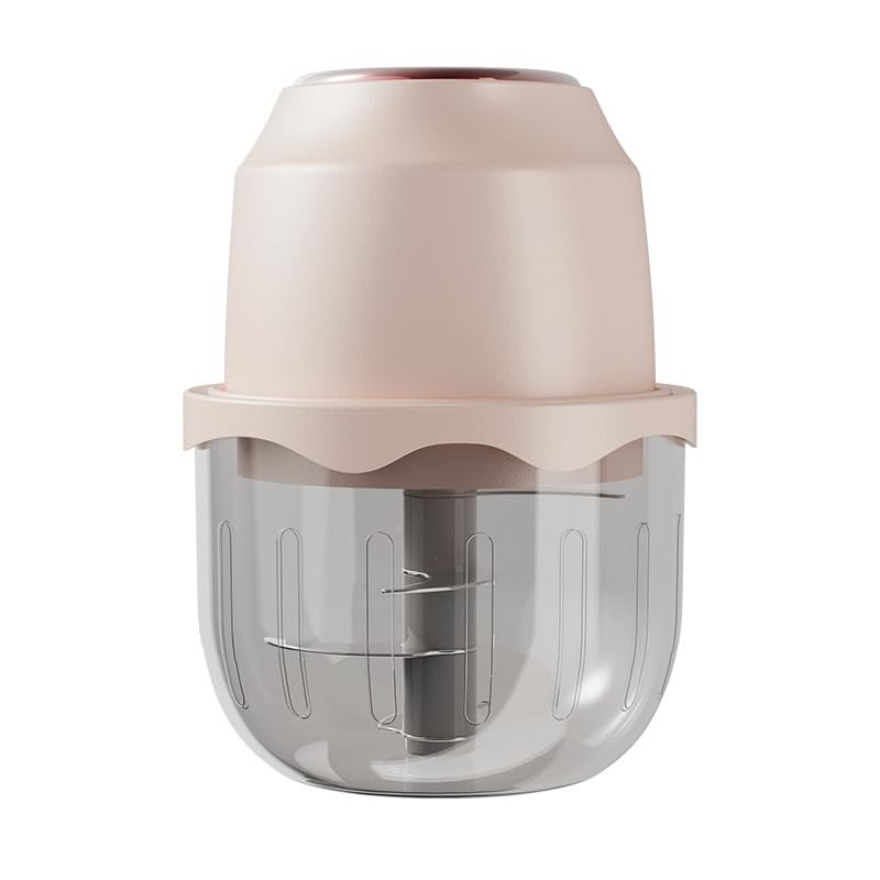 Picadora eléctrica de carne de ajo de 350 ml, picadora de alimentos inalámbrica recargable por USB, picadora de alta velocidad de 6 cuchillas, mini mezclador de cocina conveniente para ajo y carne