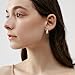 925 Sterling Silver CZ Star Chunky Small Hoop Earrings for Women Sensitive Ear Dainty Oval Crystal Stars Hypoallergenic Sleeper Huggie Hoops Fashion Trendy Jewelry Christmas Gift (Silver)