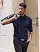 COOFANDY Mens Long Sleeve Casual Button Down Shirts Regular Fit Stretch Dress Shirt for Mens Fashion Navy Blue