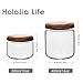 HolaJia Glass Food Storage Containers With Wooden Lids - Small Coffee Jars - Pantry Organization For Overnight Oats, Cereal, Rice, Candy (10oz(300ml))