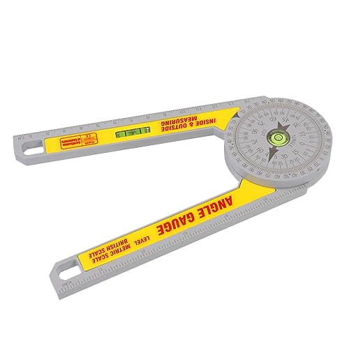 KALLORY Adjustable Ruler Woodworking Protractor Angle Gauge Angle Ruler Plastic Stainless Steel for Diy Projects