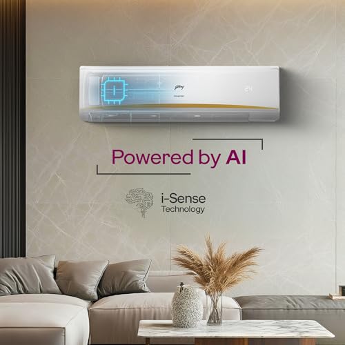 Image of Godrej 2.5 Ton 3 Star, 5 Years Comprehensive Warranty, AI powered, 5-In-1 Convertible Cooling, 4 Way Air Swing Inverter Split AC (Copper, Heavy-Duty Cooling At 52 C, AC 2.5T EI 30LINV3R32-WWR, White)