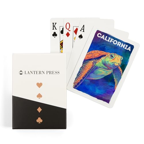 Lantern Press California, Vivid, Sea Turtle, 52 naipes póker