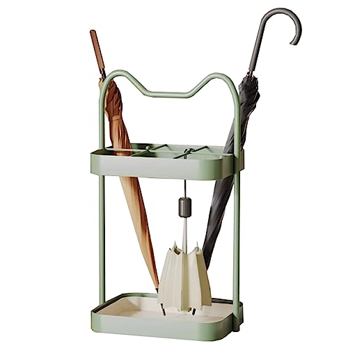 Porte-parapluie en fer vert anti-goutte pour sol propre - 2