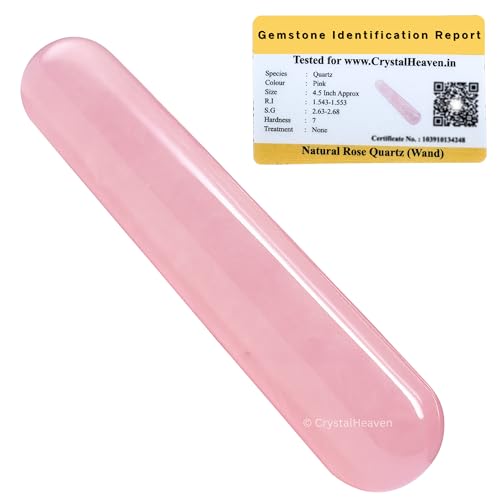 Image of Crystal Heaven Certified Rose Quartz Wand-Smooth Crystal Wand For Energy Healing,Chakra Balancing,Meditation And Home Decor-Crystals And Healing Stones For Gift