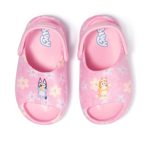 Bluey Clogs for Boys & Girls - Officially Licensed Water Shoes - Quick-Dry Kids Beach Pool Shoes - Easy Slip on Toddler Shoes - Size 7/8 Pink