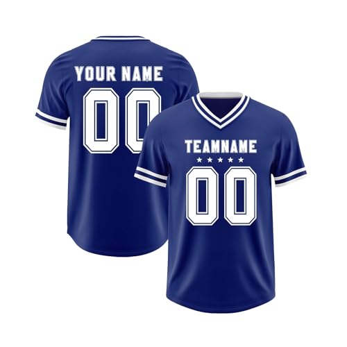 Camiseta de Rugby para Hombre, Camiseta de Rugby Vintage para Hombre, de Manga Corta, Cuello en V, Logotipo Personalizado del Equipo