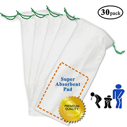 Medokare Medical Grade Urinal Bag - 30 Pee Bags, Superior Absorbent Pad, Portable Emergency Disposable Urinal Toilet, Road Trip Essentials Car Sickness Travel Vomit Bags, Odor Reducing for Men, Women - Thumbnail 3