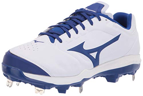 Mizuno Sweep 5 Cleat Softballschuh für Damen, Weiß/Königsblau, 44 EU