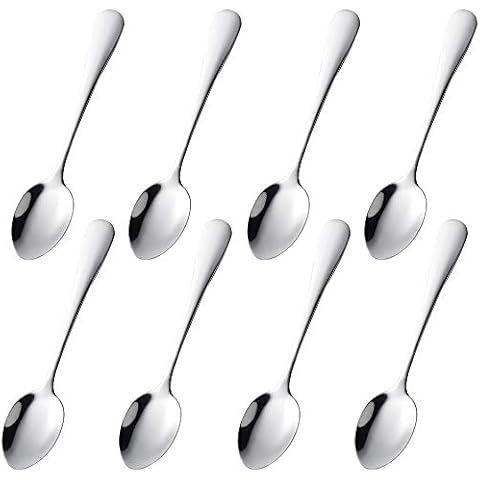 Mini Espresso Coffee Spoons, 4.9 Inches Stainless Steel Small Dessert Teaspoons, Specialty Demitasse Tiny Stirring Spoon Set of 8… Cover