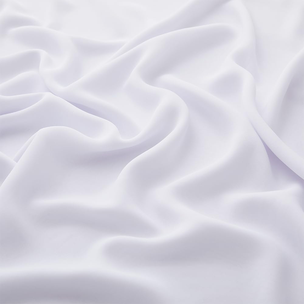 60" Wide White Chiffon Fabric by The Yard Soft Sheer Fabric for Wedding Arch Draping Fabric,Bridal Wedding Dress Sewing DIY,1 Yard