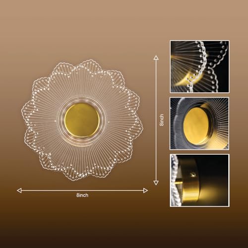 Image of Spiral Gride Glow 3-in-1 LED Wall Light | Modern Fancy Lights for Living Room, Bedroom Wall Decor, Home Decoration Items & Indoor Luxury Night Lamp (Golden Accent, Pack of 1)