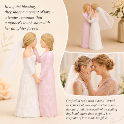 Mother of the Bride Gifts from Daughter, Resin Bride and Mom Figurine, Wedding Gift for Mom on Wedding Day, Sentimental Faceless Statue with Keepsake Card & Kraft Box - Image 3
