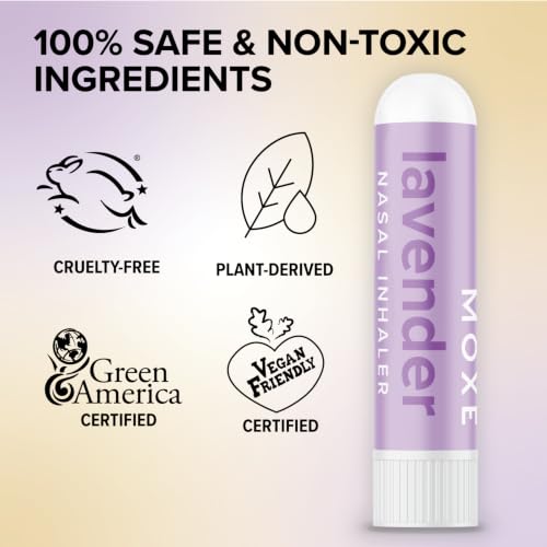 Image of MOXĒ Lavender Essential Oil Nasal Inhaler Stick, for Daily Relaxation, 3PK