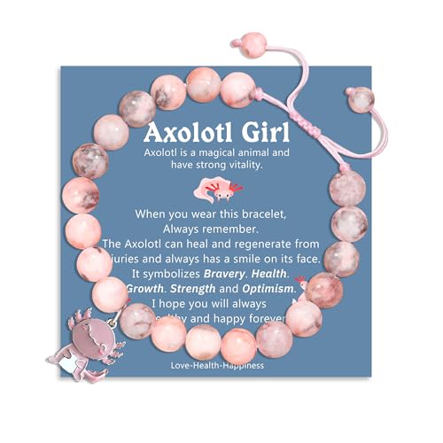 Image of Axolotl Gifts for Axolotl Lovers Birthday Gift Axolotl Necklace Bracelet Kawaii Jewelry for Who Loved Axolotl Easter Basket Stuffers