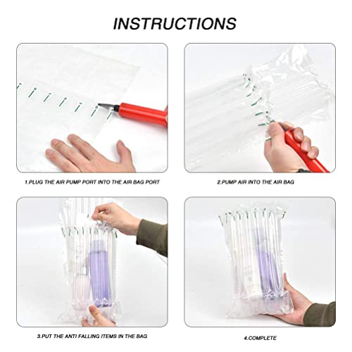 Image of Deera Inflatable Air Column Bag for Protective /Cushioning /Safe Packing of Fragile /Wine /Liqour /Bottle /Cartrige Size : 240X412 MM (1 Ltr) Pack of 10 - **Pump Not Included**