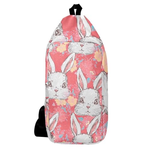 Sac à dos à bandoulière ergonomique pour randonnée et voyage motif lapin coloré