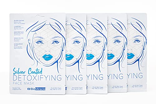 BioMiracle Silver Coated Detoxifying Face Mask, 5 Pack