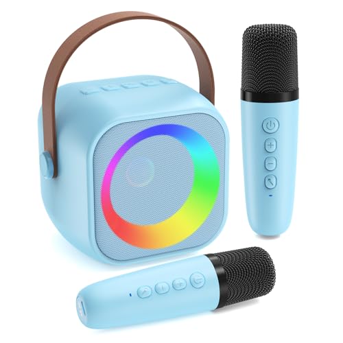 Jeefu Karaoke Maschine Kinder mit 2 Mikrofonen, Spielzeug für...