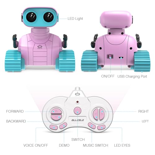 Allcele SQN008 Robot Toys, Rechargeable Rc Robots For Kids Boys, Remote Control Toy thumb #4
