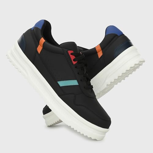 Image of Cruiser Mens Sneakers | Casual Shoes | Cone Heel Lace-Up Sneakers for a Unique Look |Experience Comfort & Style with Soft Cushioned Insole | Trendy Lace-Up Design Sneaker (2565)