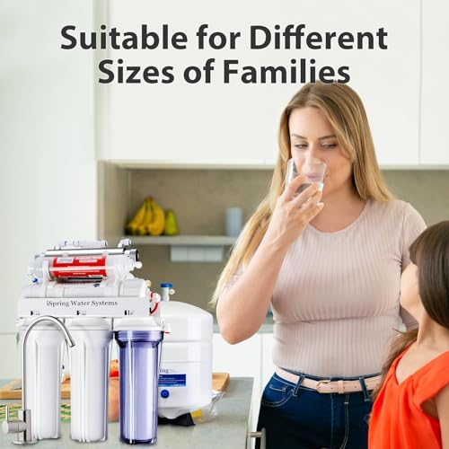 Image of iSpring RCC7AK-UVF3 Value Pack, Alkaline UV 7-Stage Under Sink Reverse Osmosis Water Filter System, Patented Easy-Mount Faucet for Effortless Installation, Additional 3 Pre-Filters Included