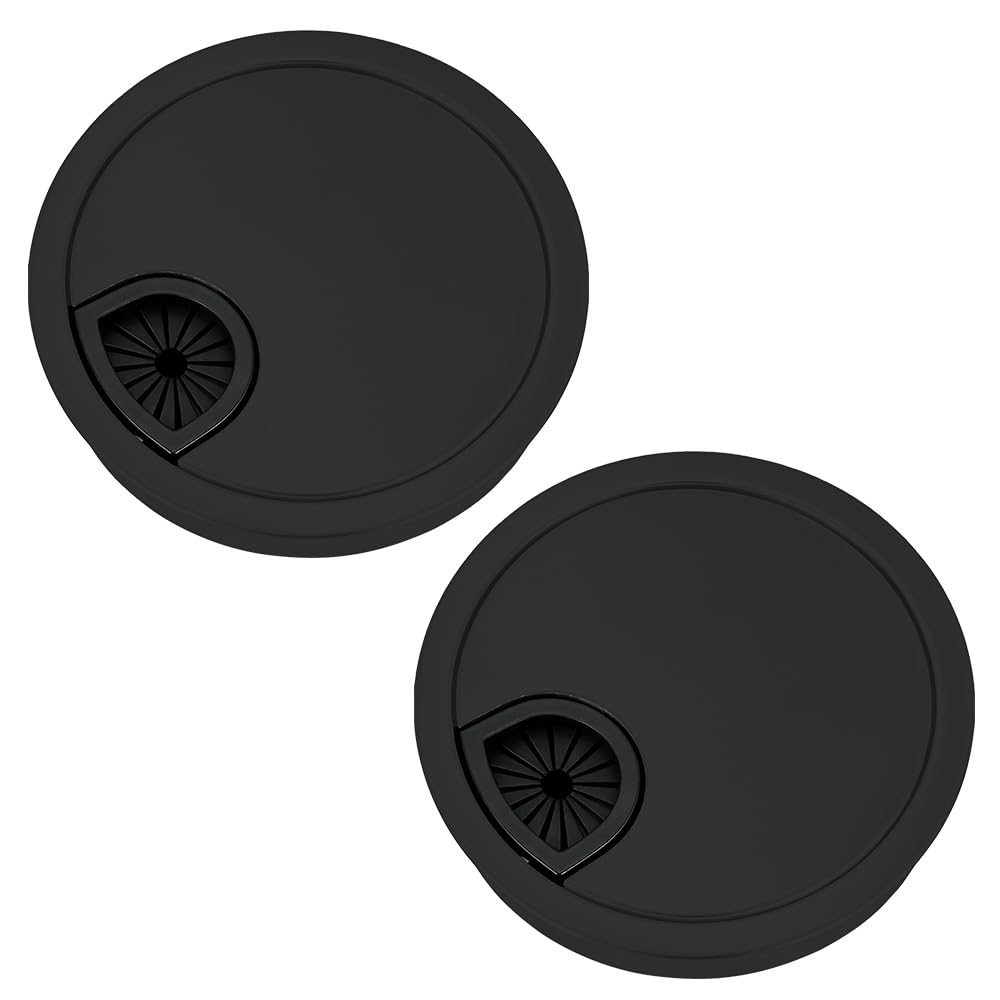 FEIHS 2 Pcs Desk Cable Grommets,80mm Cut-Out,Removable