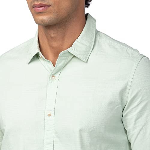 Image of Spykar Full Sleeves Cotton Blend Slim Fit Shirt for Men