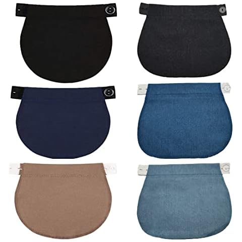 6 Pieces Maternity Pants Extender Elastic Waistband Extender Adjustable Pant Extenders for Pregnancy Women Cover