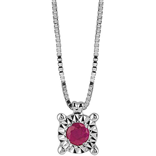 Bliss Women's Necklace Dew Collection Colors Gold and Enriched with Red Ruby Necklace Size 42 cm Reference is 20081337, Stone Gold, Gold