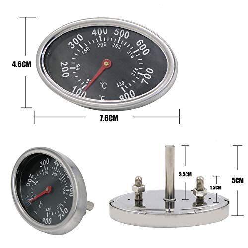 Hisencn Grill Replacement Parts For Nexgrill 720-0697, For Grill Master 720-0697, For Sunbeam 720-0697 Grill Burners Tube, Porcelain Steel Heat Plates, Temp Gauge/Heat Indicator 22551, 4-Pack #TOP6