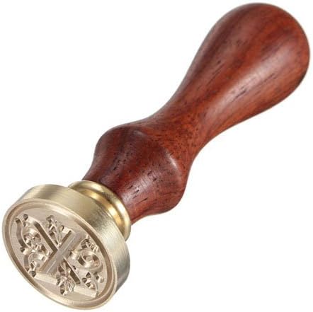 Vintage Retro Classic Wooden 26 Letter A-Z Alphabet Initial Assorted Color Sealing Seal Wax Stamp (Brown-X)