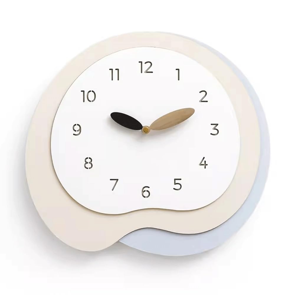 J9V4G6S3B5 Analogue Wall Clock Clock Home Decoration Wall Living Room Pine, Suitable for, Study, Bedroom, Office for Room Decoration(White)