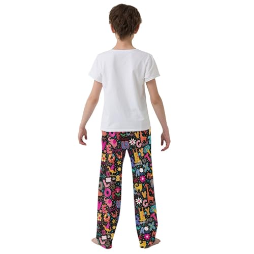 Cat Elephant Bunny Boys Long Pants Soft Trousers Elastic Waist Kids Lounge Bottoms with Pockets S-XL3