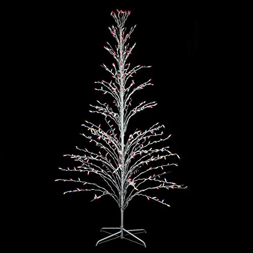 6' White Cascade Twig Tree Christmas Outdoor Decoration - Multi Lights 6' White Cascade Twig Tree Christmas Outdoor Decoration - Multi Lights