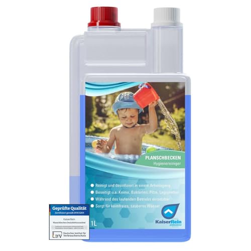 KaiserRein Planschbecken und Pool Desinfektion 1L zur Desinfektion und Reinigung von Kinder- Planschbecken Pool und Schwimmbad I Desinfizieren ohne Chlor